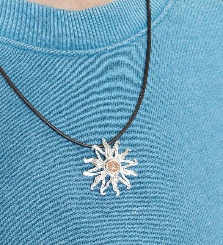 Silver Sun Burst Pendant