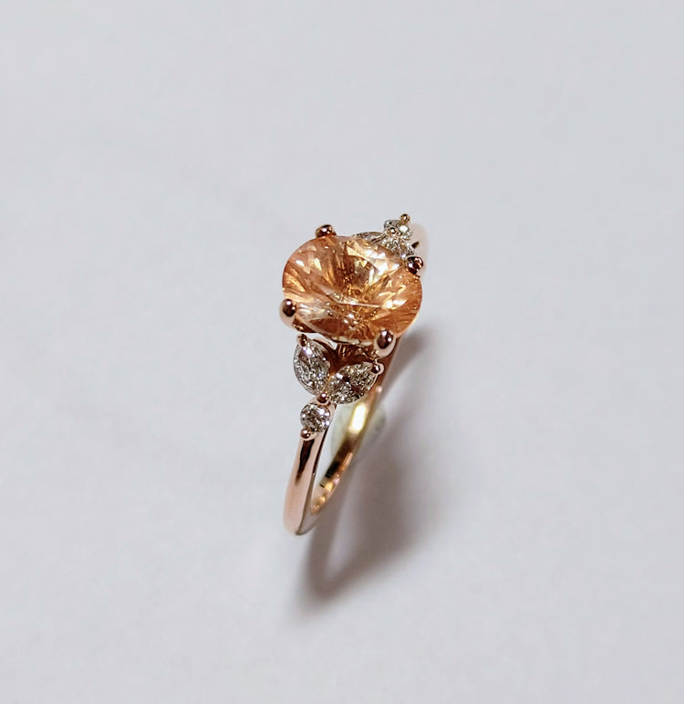 Solid Gold "Mkayla" Sunstone Engagement Ring