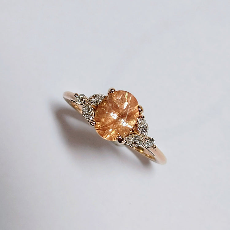 Solid Gold "Mkayla" Sunstone Engagement Ring