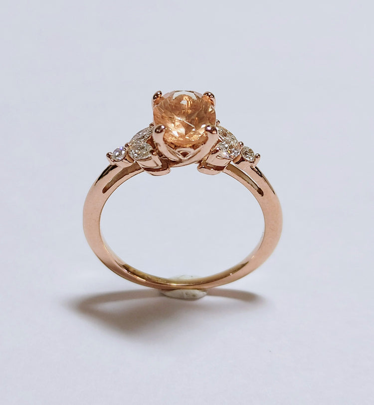 Solid Gold "Mkayla" Sunstone Engagement Ring