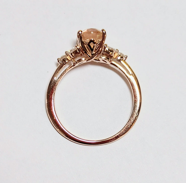 Solid Gold "Mkayla" Sunstone Engagement Ring