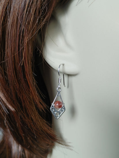 Oregon Sunstone Bead Earring