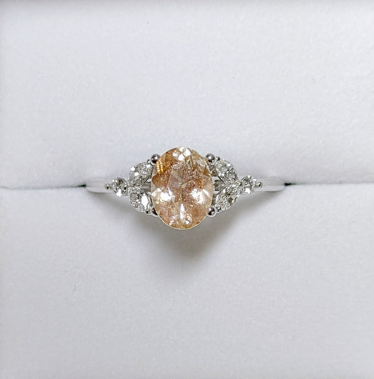 Solid Gold "Mkayla" Sunstone Engagement Ring