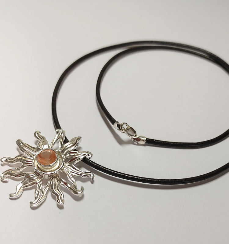 Silver Sun Burst Pendant