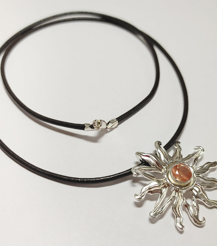 Silver Sun Burst Pendant