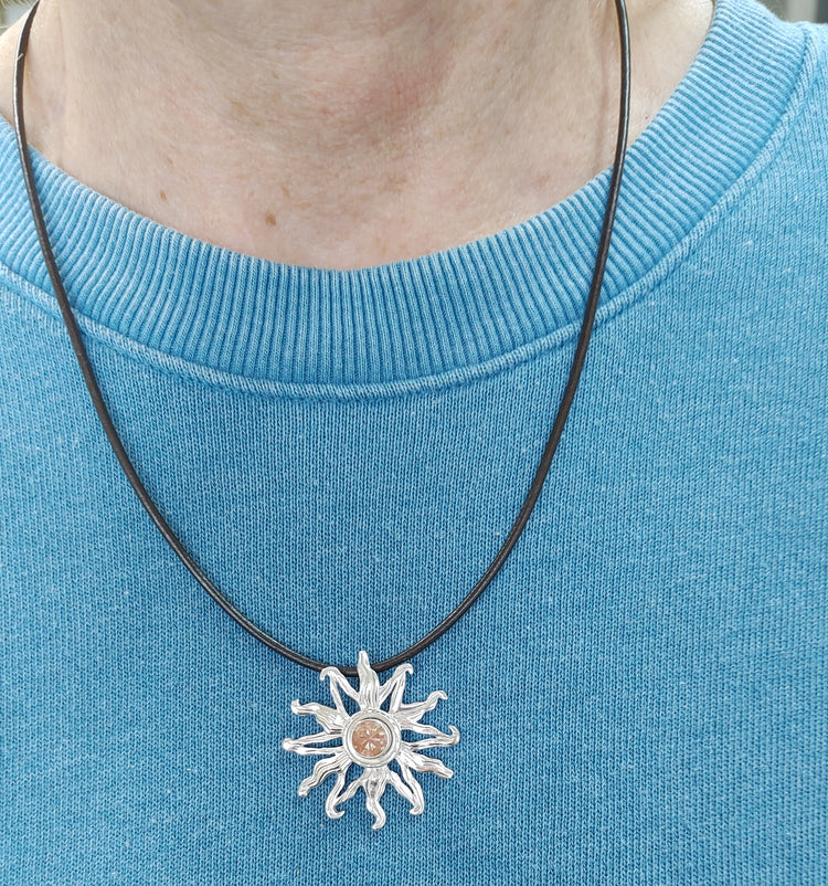 Silver Sun Burst Pendant