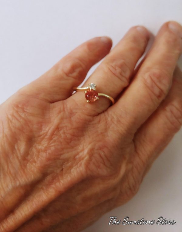 Dream Weaver Ring-Oregon Sunstone diamond accent