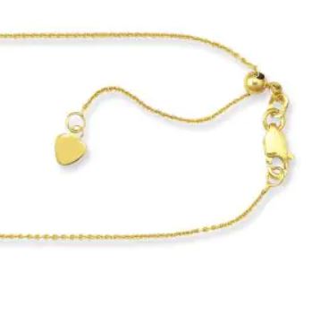 10K Sparkling Adjustable Gold Chain-Yellow, White