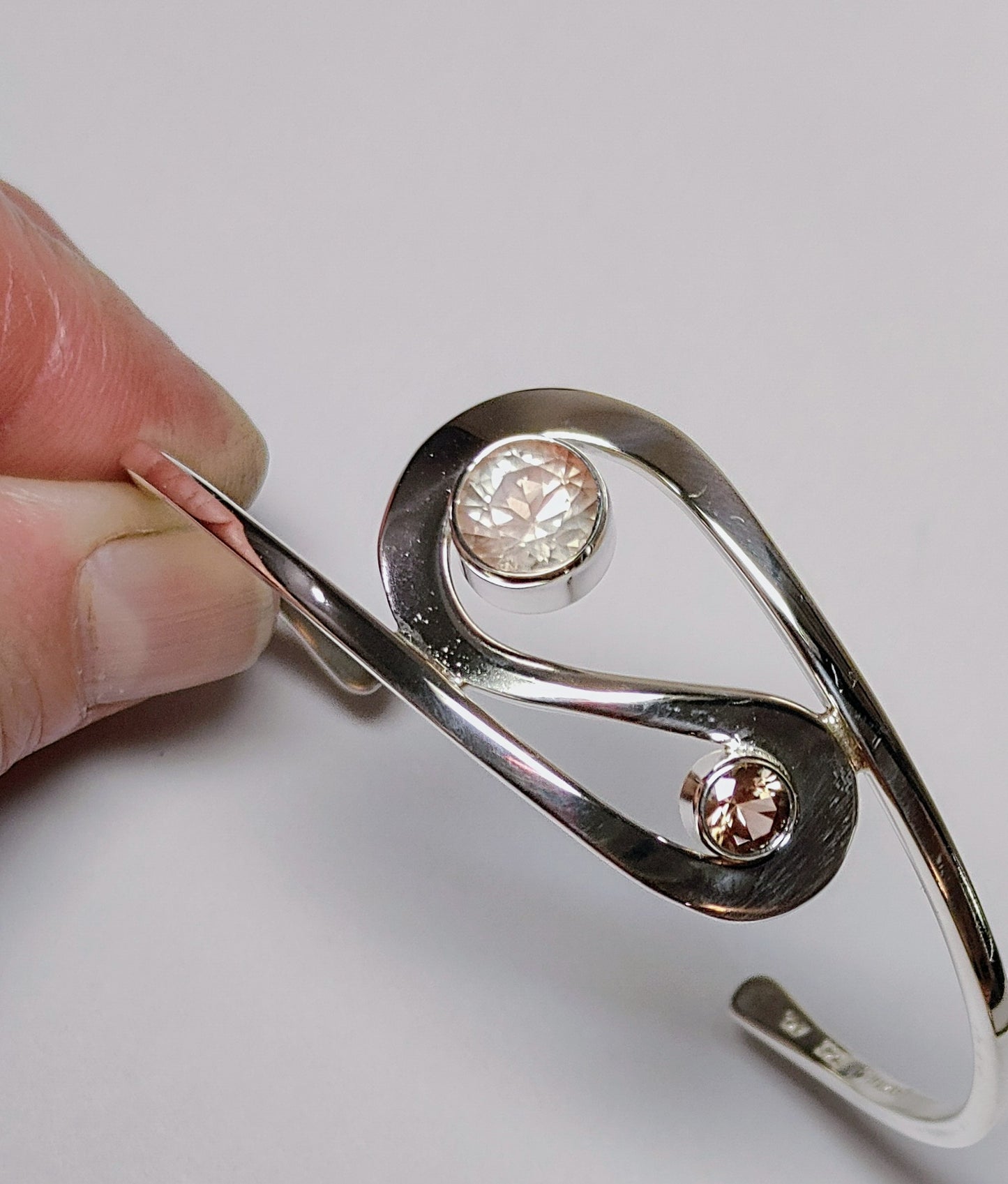 "Ebb & Flow" Double Sunstone Cuff Bracelet