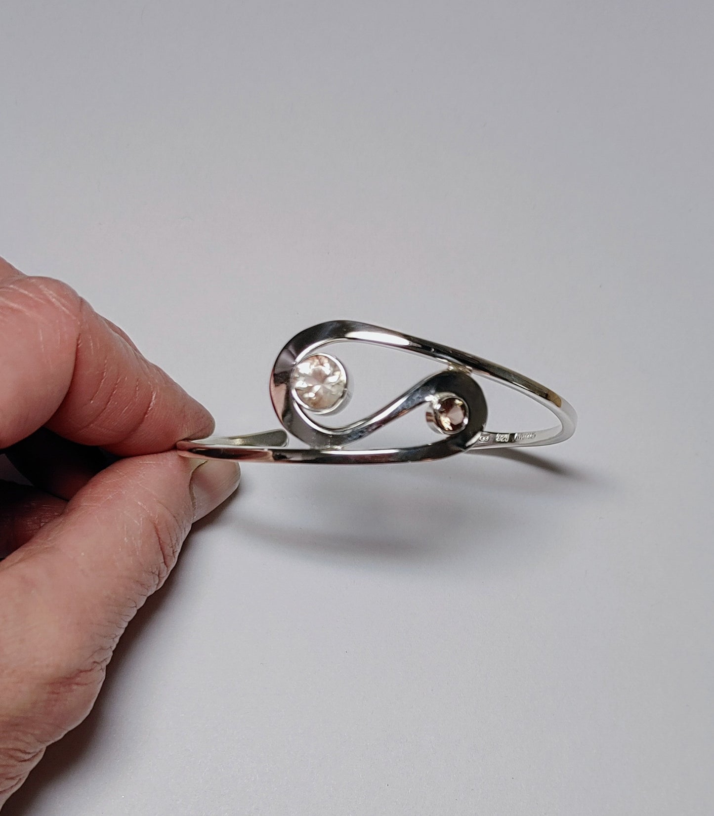 "Ebb & Flow" Double Sunstone Cuff Bracelet