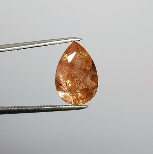 Gemstone Peach Schiller Pear Shape 3 85 carat