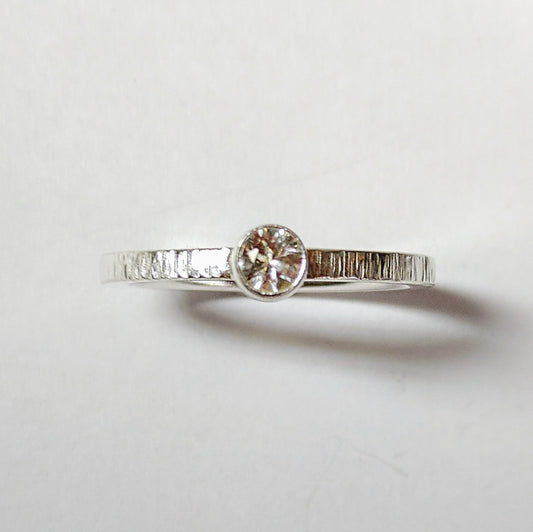 Textured Silver Sunstone Stacking Rings-All New Look!