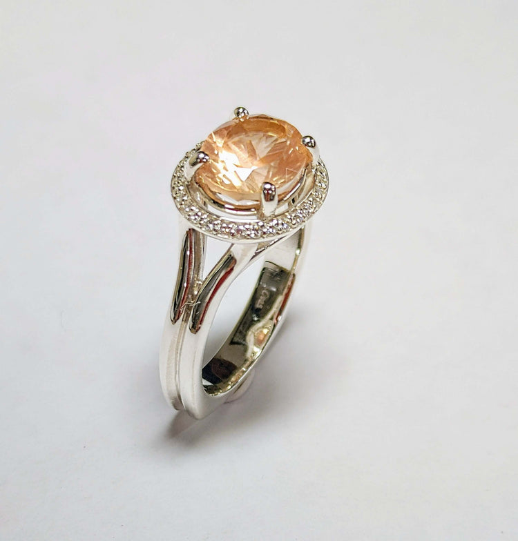 Gorgeous Sunstone Halo Ring