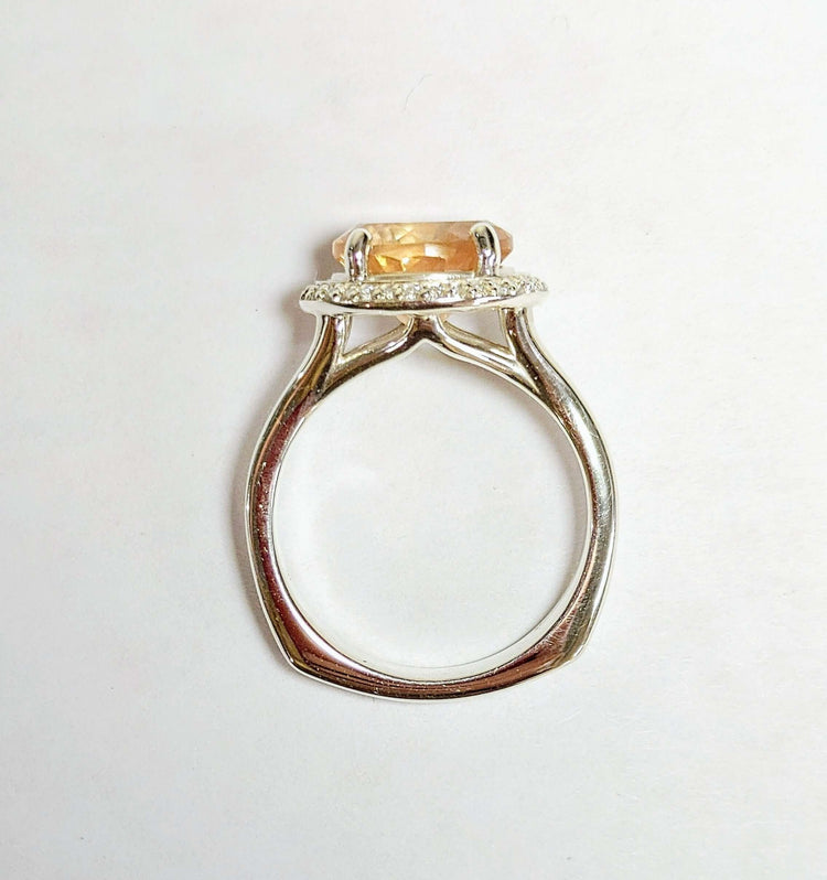 Gorgeous Sunstone Halo Ring