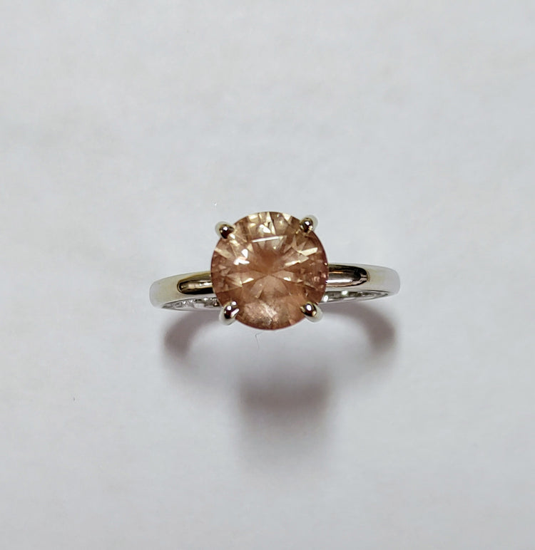 Natures Bling Ring peach Sunstone white gold