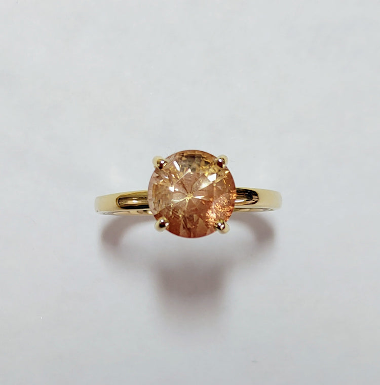 Natures Bling Ring peach Sunstone yellow gold