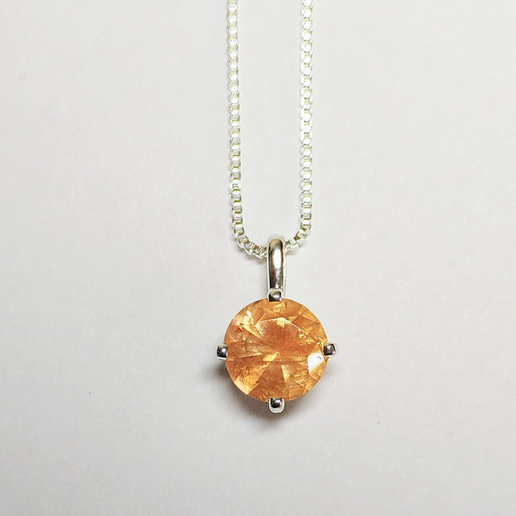Peach Schiller Oregon Sunstone Necklace | Sterling Silver