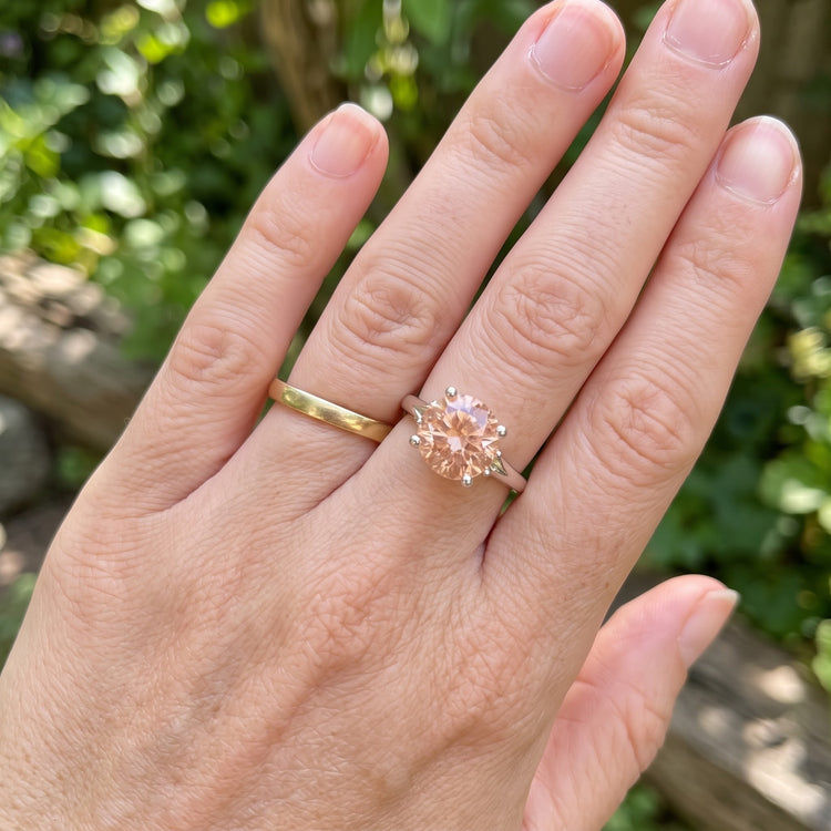 Peach Schiller Oregon Sunstone Ring – Sterling Silver