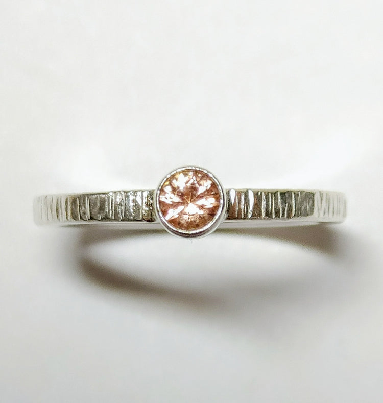 Textured Silver Sunstone Stacking Rings-All New Look!