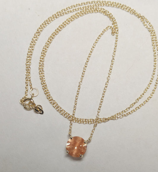 "Sweet & Simple" Solid Gold or Silver Sunstone Necklace