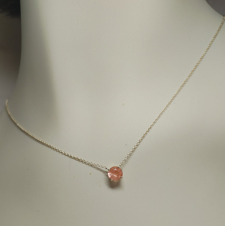 "Sweet & Simple" Solid Gold or Silver Sunstone Necklace