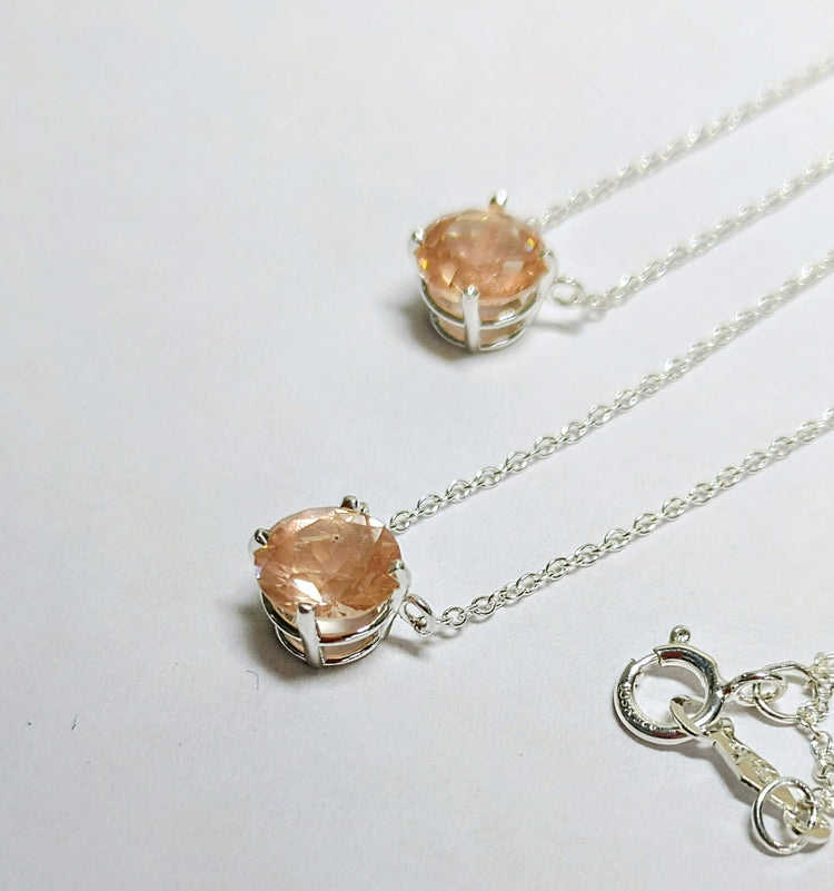 "Sweet & Simple" Solid Gold or Silver Sunstone Necklace