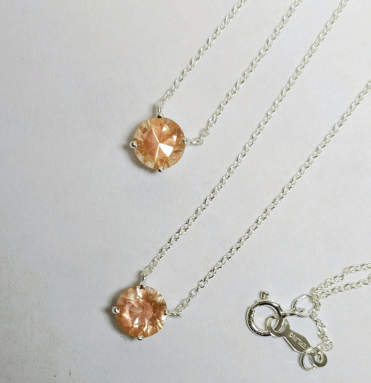 "Sweet & Simple" Solid Gold or Silver Sunstone Necklace