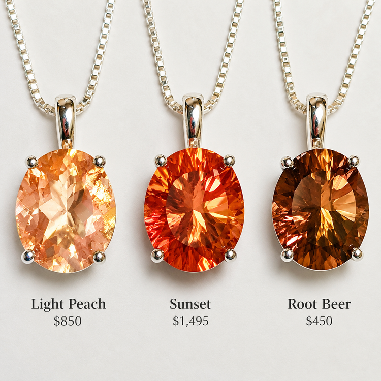 Oregon Sunstone Statement Oval Pendant – Sterling Silver