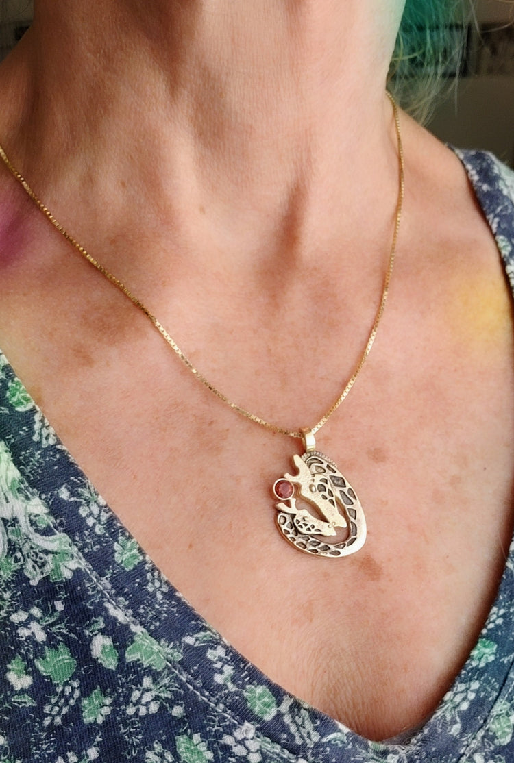 Giraffe Love Oregon Sunstone Pendant