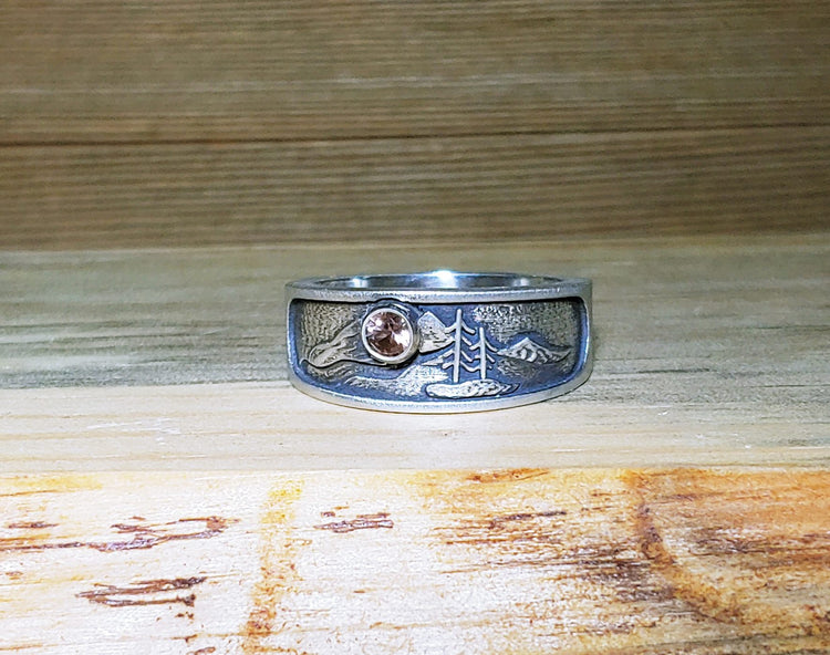 Sterling Silver "Three Peaks & Ponderosa Mountain Band"