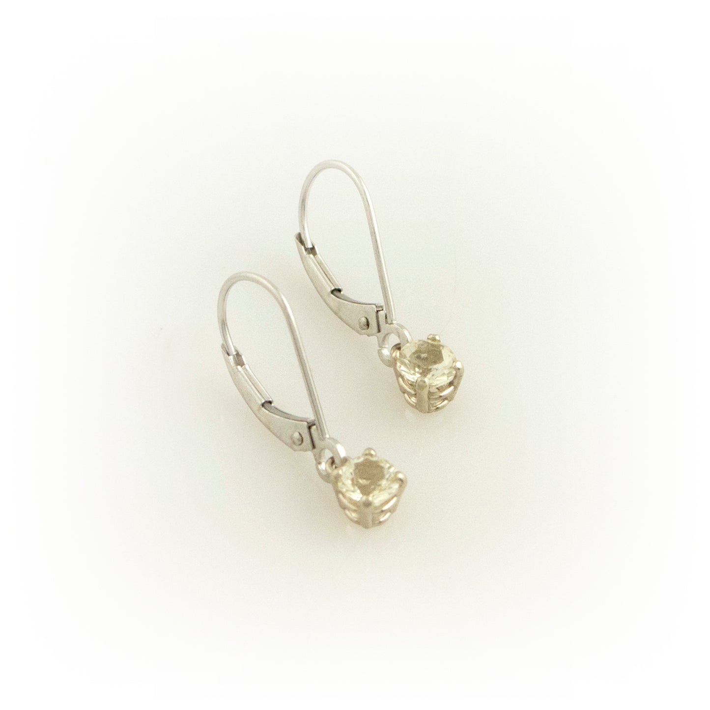 Gold Sunstone Dangle Earrings 6mm
