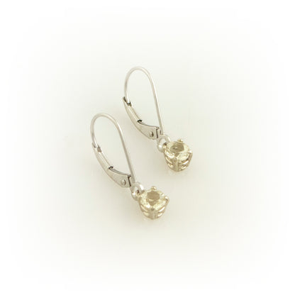 Gold Sunstone Dangle Earrings 6mm