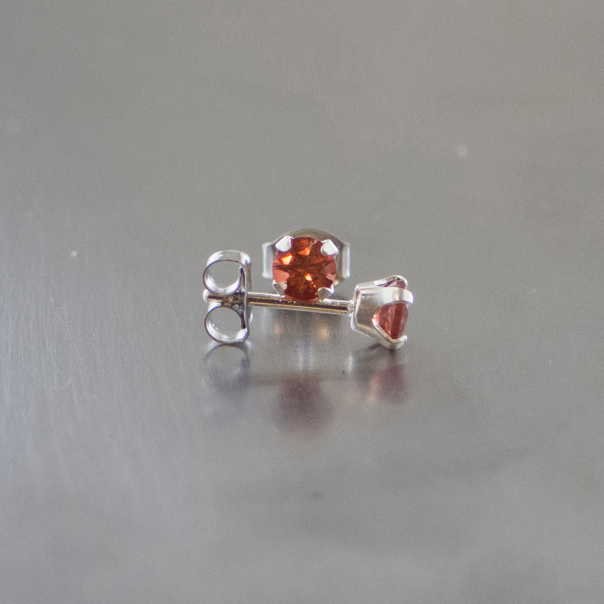 Silver Sunstone Stud Earrings