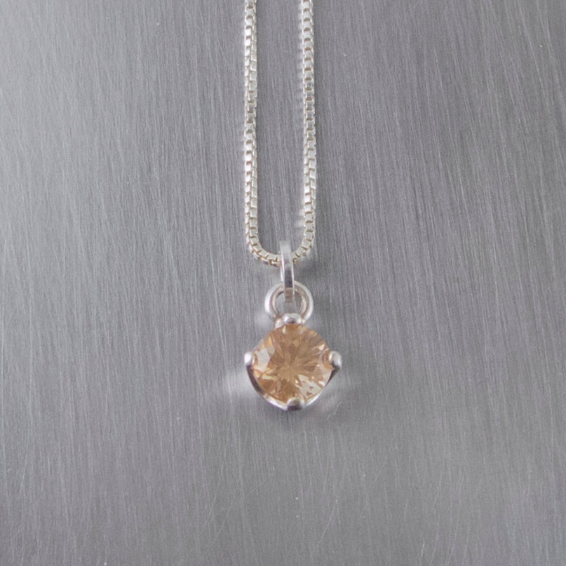 Peach Solitaire Pendant