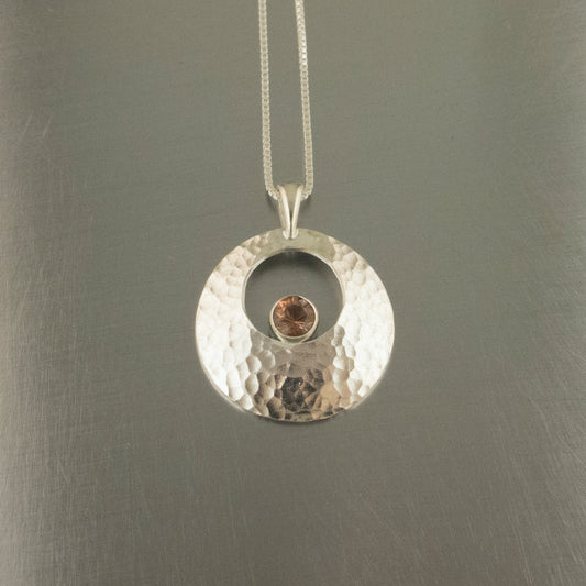 Ball peen Galilean moon-sunstone necklace pendant