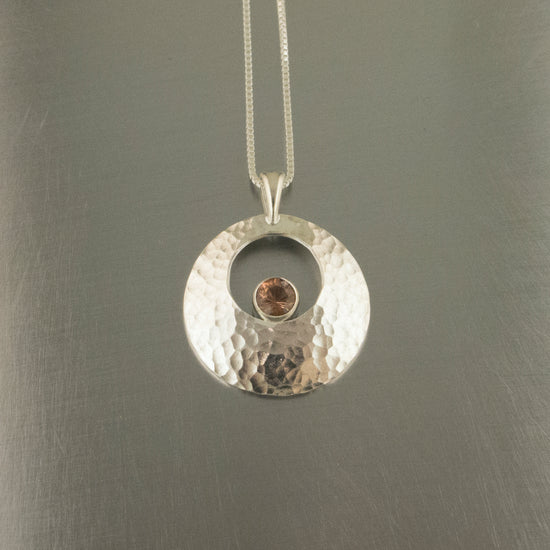 Ball peen Galilean moon-sunstone necklace pendant