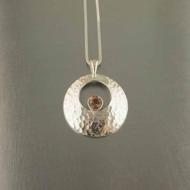 Ball peen Galilean moon-sunstone necklace pendant