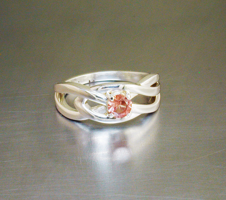 Silver Celtic Sunstone Ring-Great for daily wear.