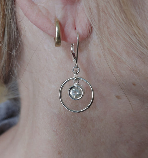 Champagne Bridal Saturn Earrings