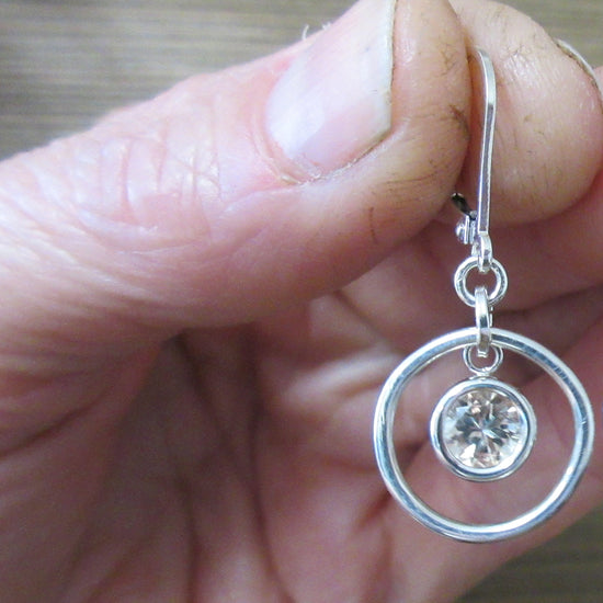 Champagne Bridal Saturn Earrings