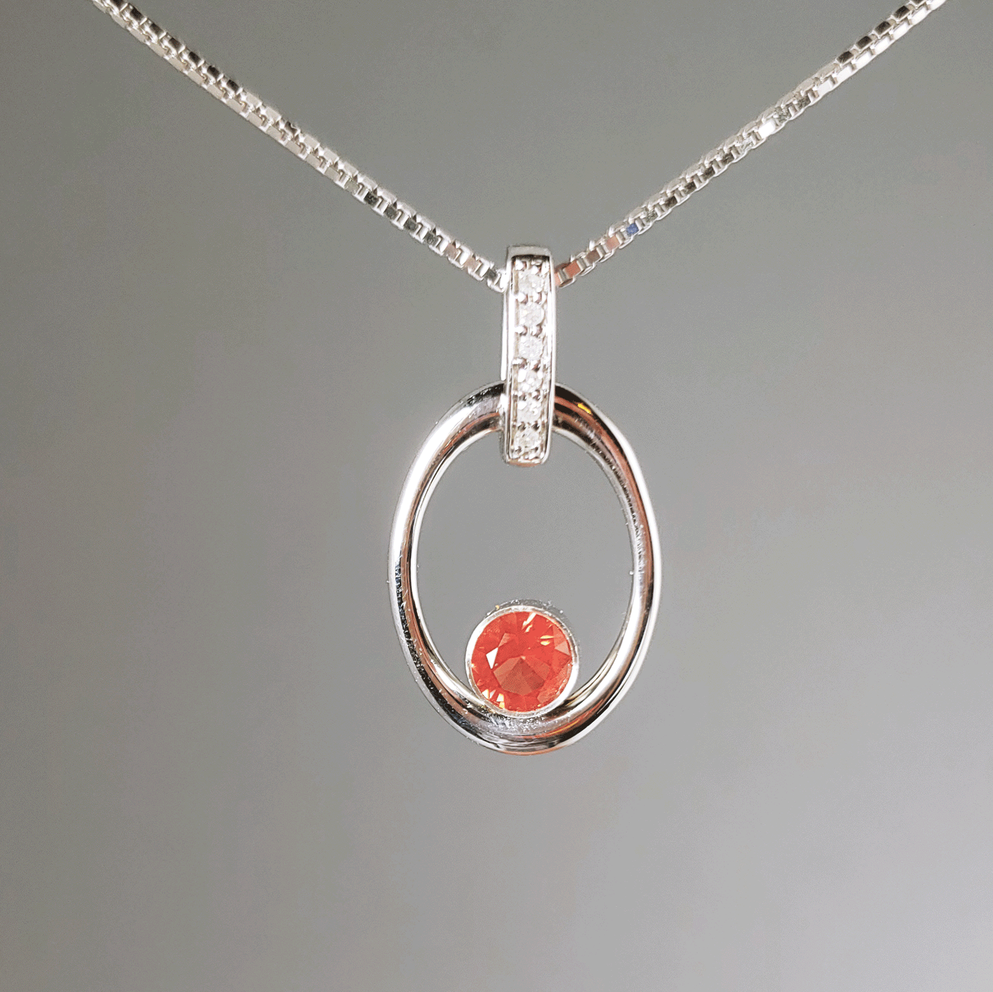 FIre & Ice Sunstone Pendant