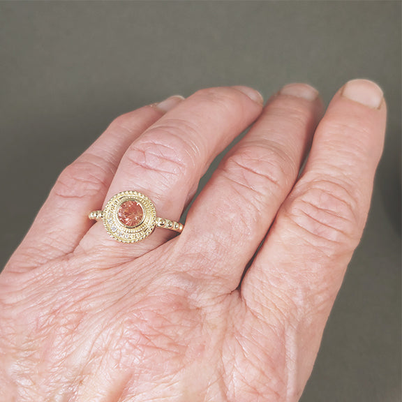 Oregon Sunstone Eclipse Ring