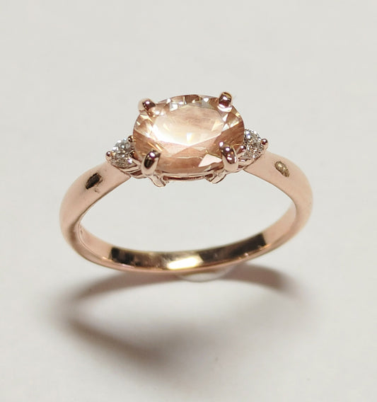 Gold Enchanted Sunstone Ring with diamonds