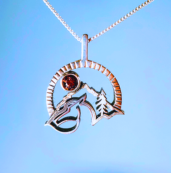 Horse Pendant with Oregon Sunstone