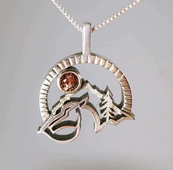 Horse Pendant with Oregon Sunstone