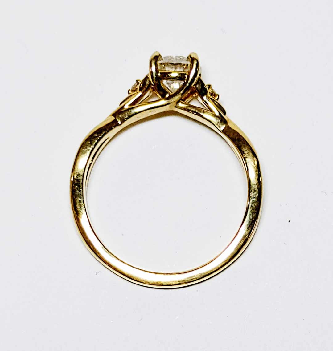 Close Out SALE-Infinity Engagement Ring-Yellow Gold/Diamond