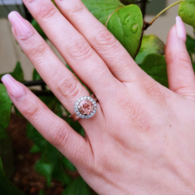 Sunstone Halo Ring
