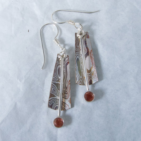 Mokume-Gane Sway Earrings