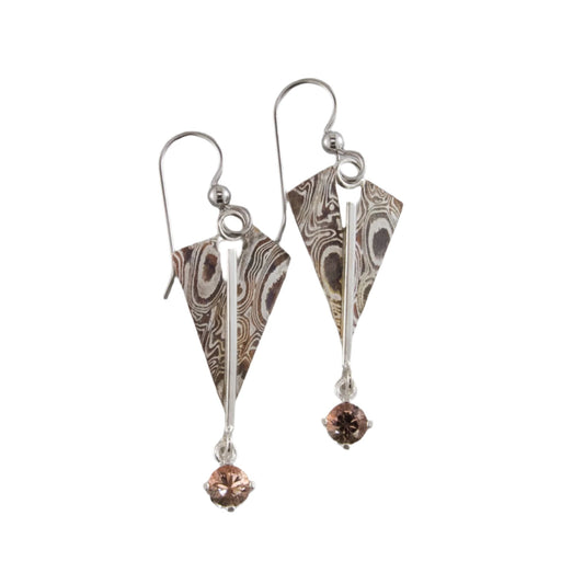 Mokume-Gane Chevron Earrings