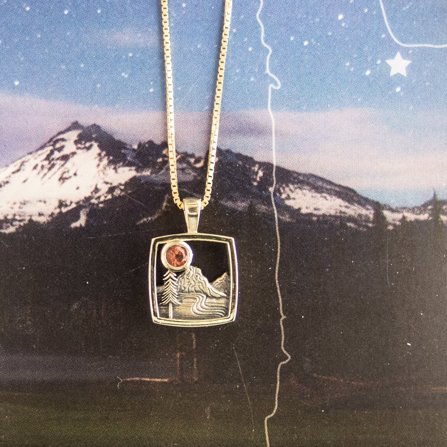 Mountain Home Sunstone Pendants-Dog or River